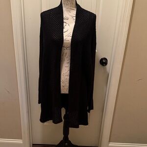 Faded Glory Black Open-Front Knit Cardigan